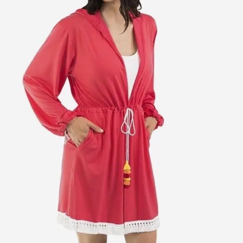 Sun50 UPF 50+ Beach Robe Swimsuit Cover Up Pink‎ Size Small